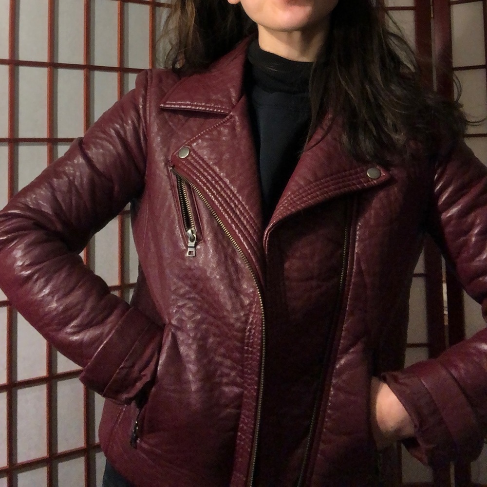Beautiful fuchsia faux leather jacket